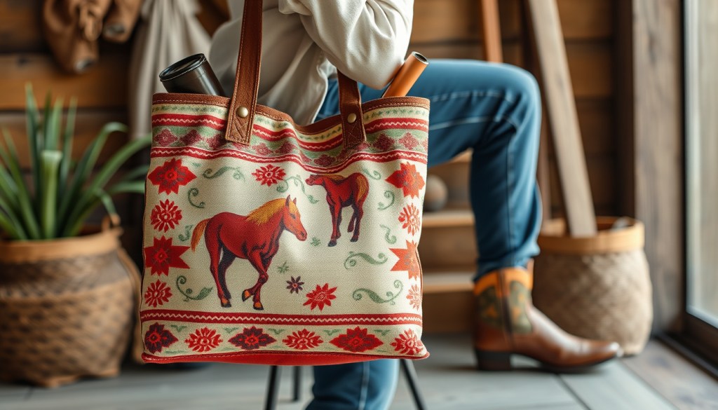 Fair-trade Cotton Cowboy Totes: Sustainable Western Style Made&nbsp;Practical