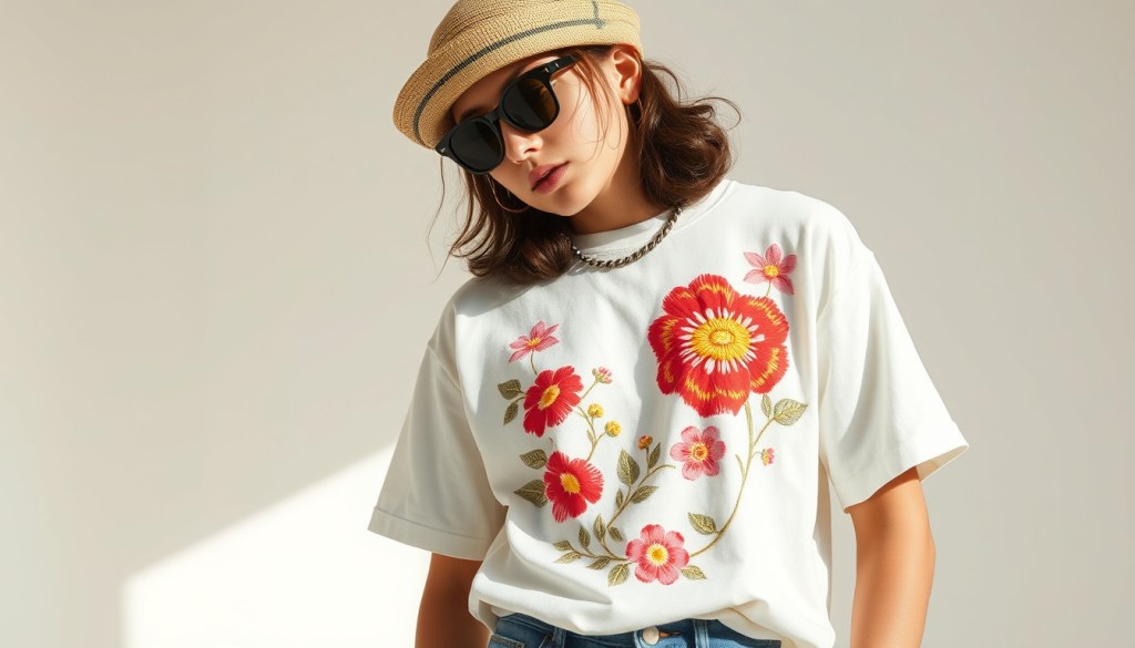 Faded Embroidery Tees: Vintage-Inspired and Eco-Friendly Retro Throwback Styles