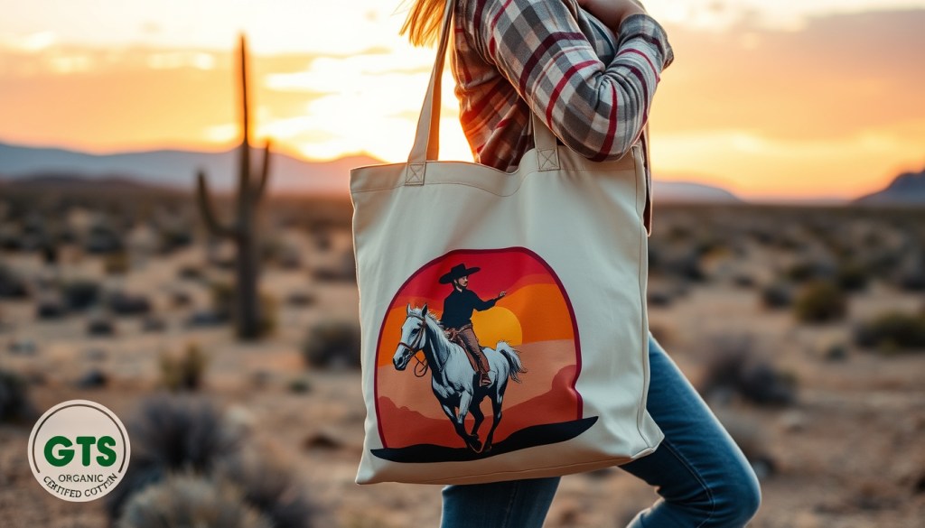 GOTS Certified Cotton Bags: Sustainable Cowboy Totes for Western&nbsp;Style