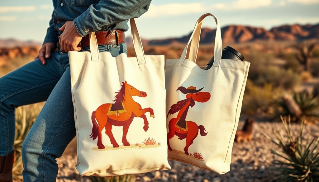 Certified Organic Cotton Cowboy Totes: Sustainable Western Style&nbsp;Essentials