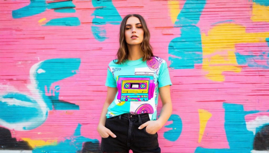 90s Bold Print&nbsp;T-Shirt