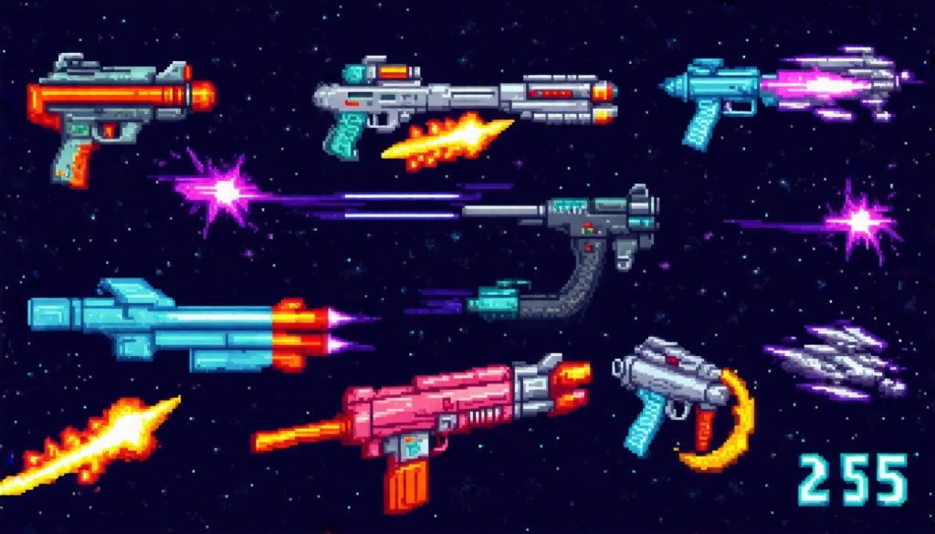 Best Weapons in Retro Space Shooter Pixel&nbsp;Art