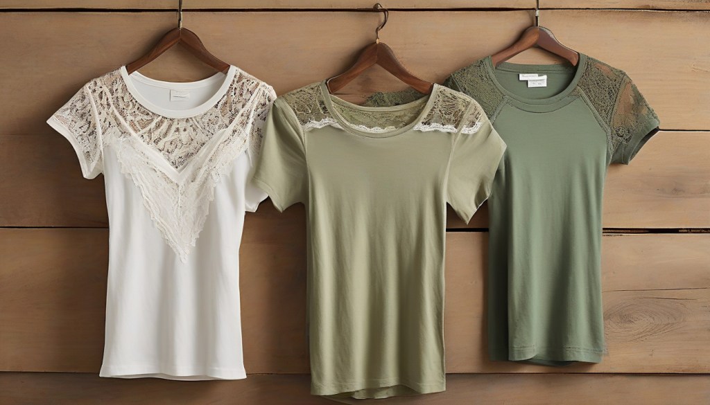 Elevate Your Wardrobe with Stylish Lace-Inset Cotton&nbsp;Tees