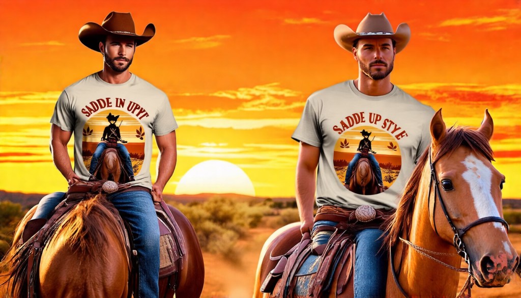 Retro Cowboy Renaissance Graphic Graphic T-Shirt&nbsp;Eco-Friendly