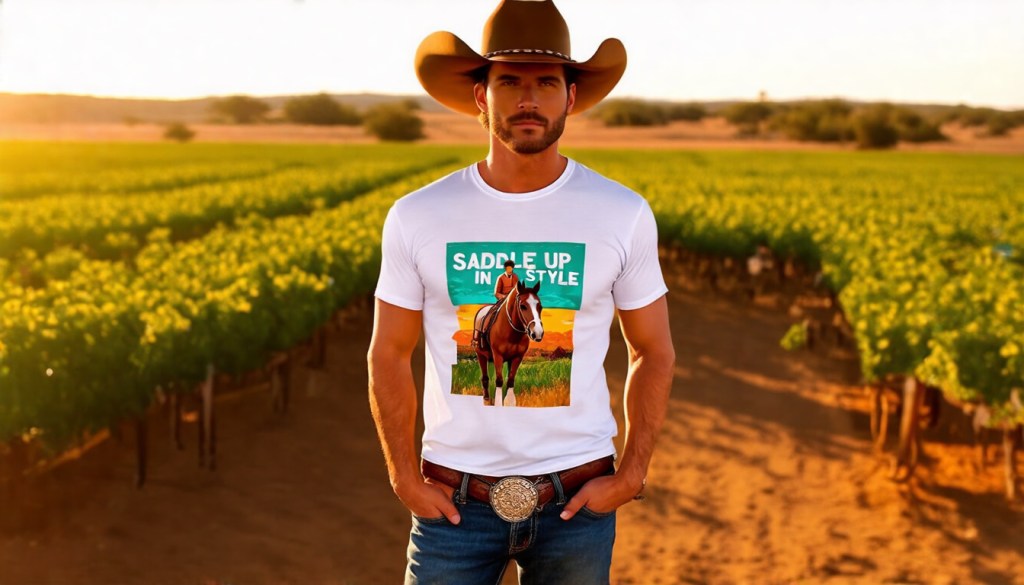 Retro Cowboy Renaissance Organic Cotton Graphic T-Shirt&nbsp;Eco-Friendly