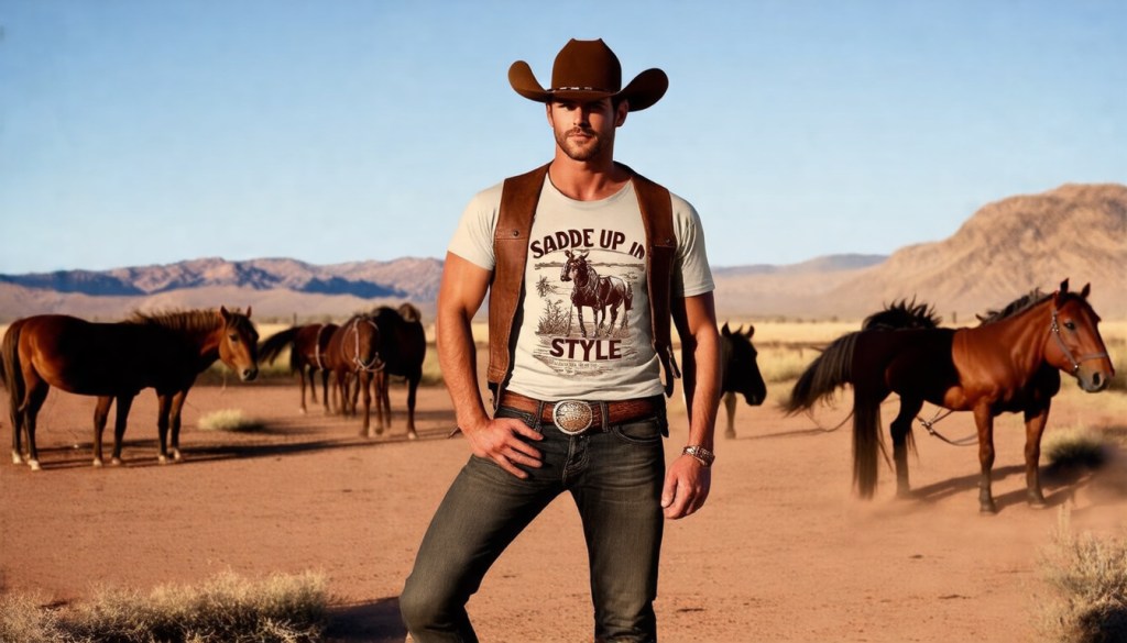 Rustic Rebel Cowboy Renaissance Organic&nbsp;T‑Shirt