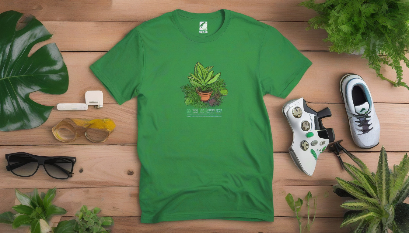 Shop Luxe Green Style: Unisex Eco-Friendly Gaming Tee for Plant Lovers