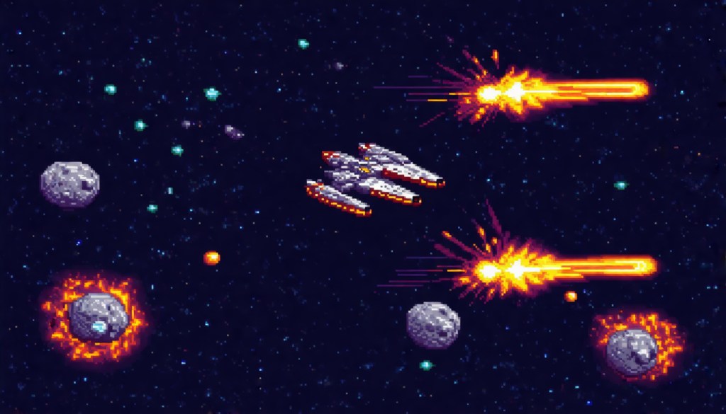 Speed Running Retro Space Shooter Pixel&nbsp;Art