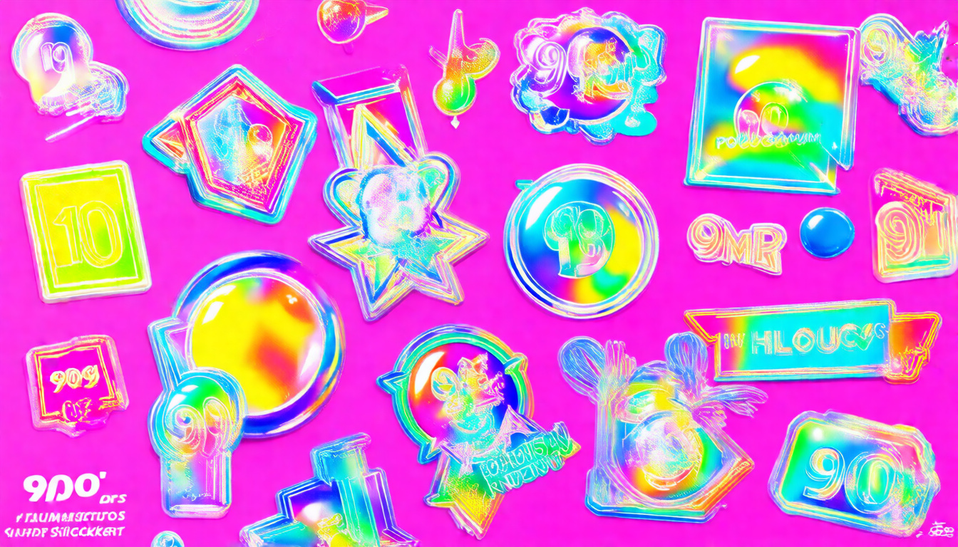 90s Holographic Stickers: Bubblegum Pop Prism
