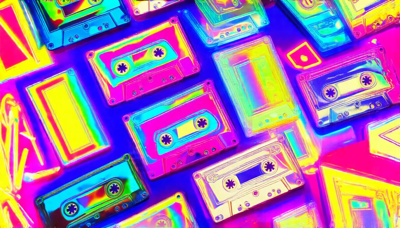 90s Holographic Stickers: Cassette Tape Glam