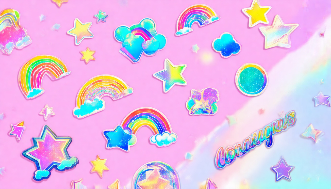 90s Holographic Stickers: Dial‑Up Dream Designs