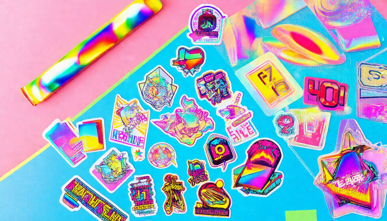 90s Holographic Stickers: Slap Bracelet Finish