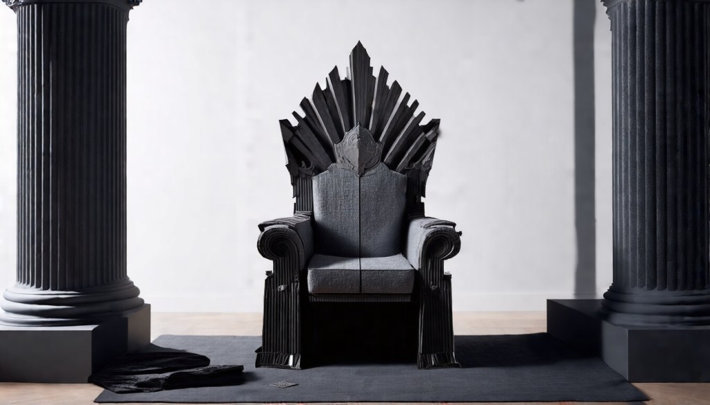 Cardboard Overlord Throne — Anthracite Organic Cotton T-Shirt