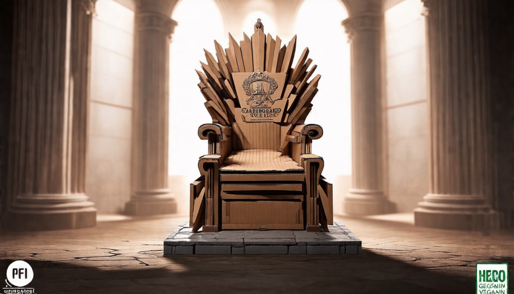 Cardboard Overlord Throne — Anthracite Premium Organic Tee (Free Shipping)