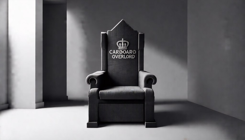 Cardboard Overlord Throne — Anthracite Premium Organic Tee (GOTS Certified)