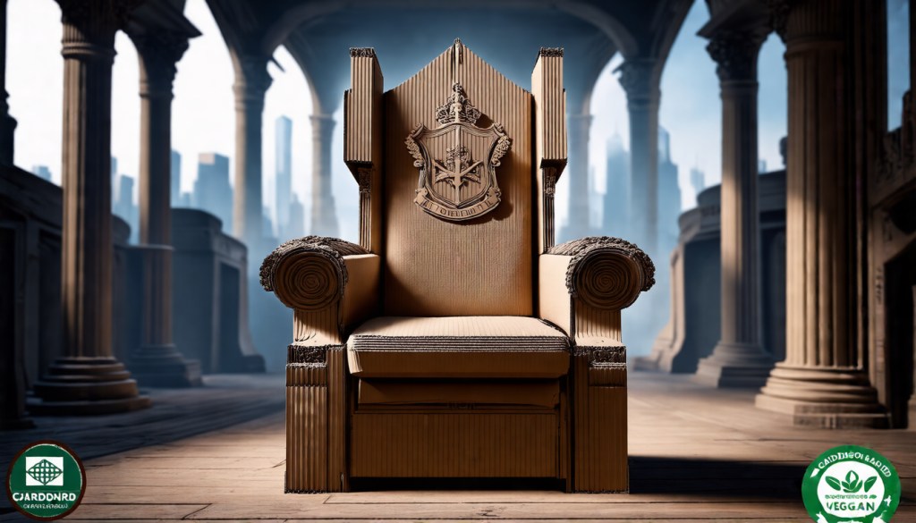 Cardboard Overlord Throne — Anthracite Premium Organic Tee (Made to&nbsp;Order)