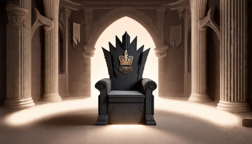 Cardboard Overlord Throne — Anthracite Premium Organic Tee (S–2XL&nbsp;Sizes)