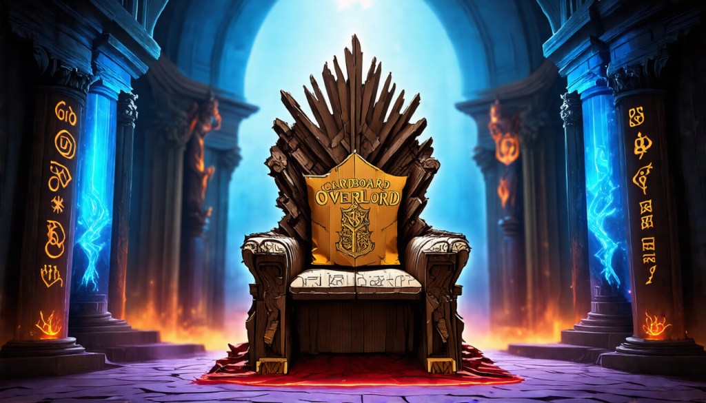 Cardboard Overlord Throne — Back-to-LGS | Fantasy Graphic&nbsp;Tee