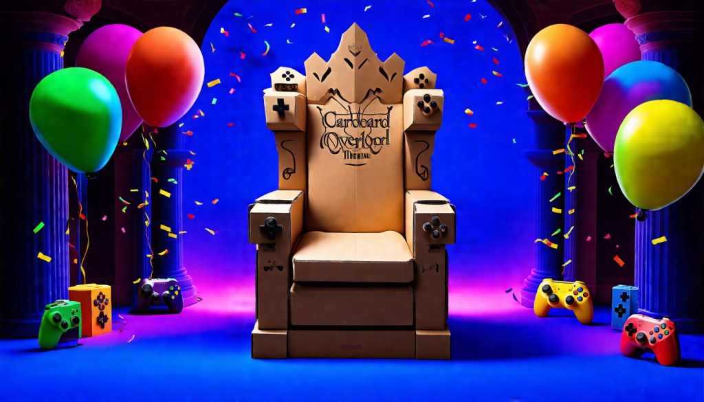 Cardboard Overlord Throne — Birthday Gift for Gamers | Fantasy Graphic&nbsp;Tee
