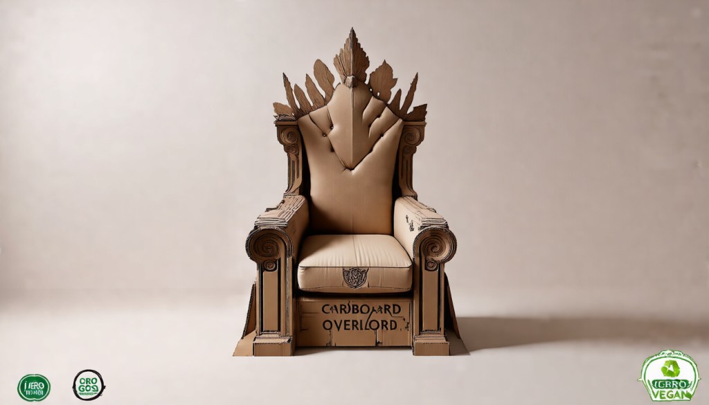 Cardboard Overlord Throne — Black Organic Cotton&nbsp;T-Shirt