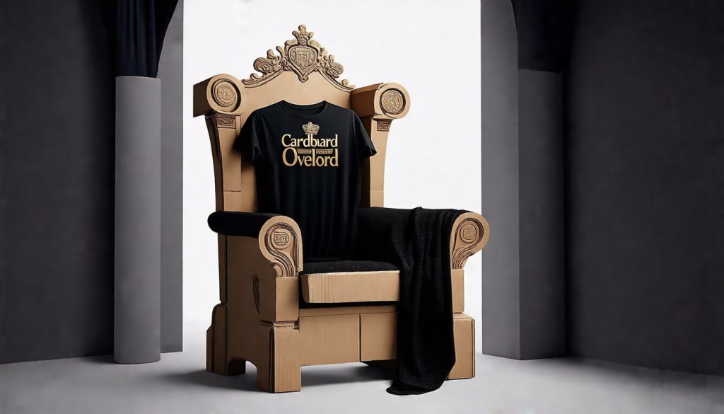 Cardboard Overlord Throne — Black Premium Organic Tee (GOTS&nbsp;Certified)