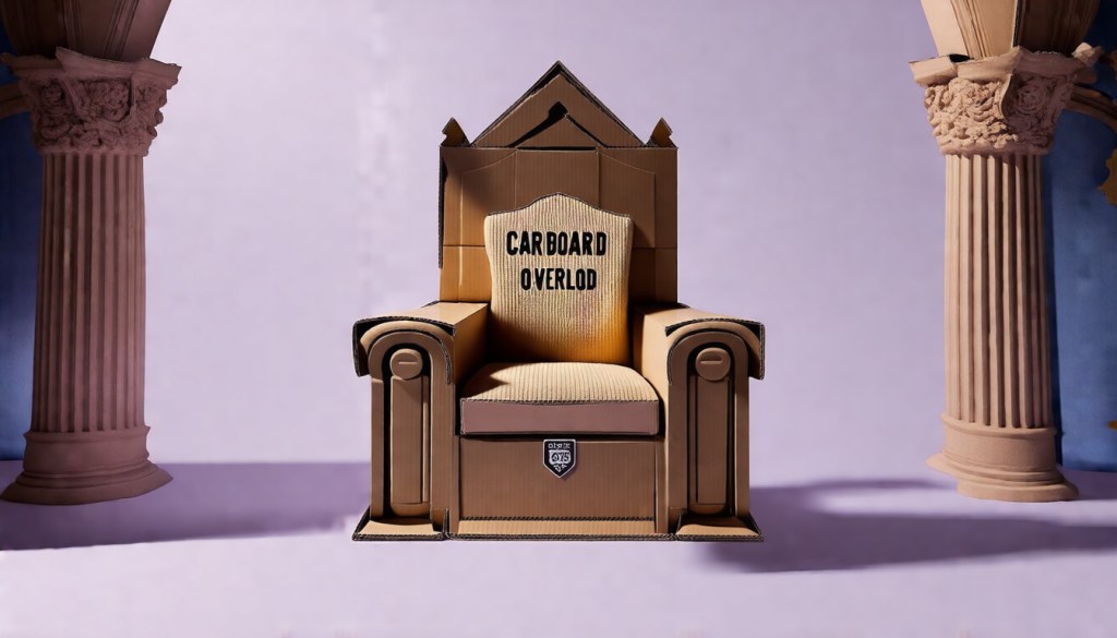 Cardboard Overlord Throne — Black Premium Organic Tee (Made to&nbsp;Order)