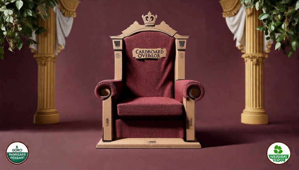 Cardboard Overlord Throne — Burgundy Premium Organic Tee (GOTS&nbsp;Certified)