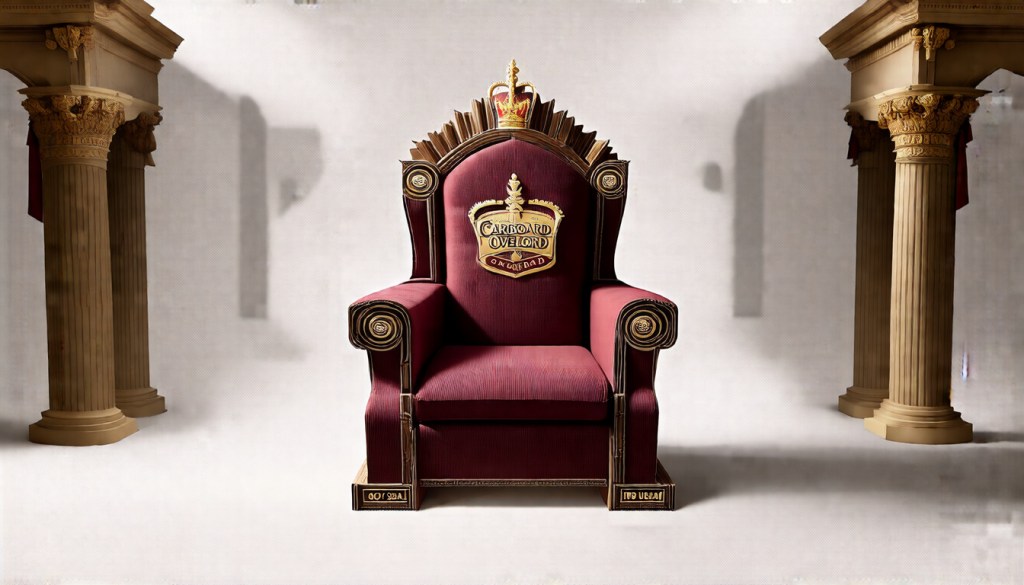 Cardboard Overlord Throne — Burgundy Premium Organic Tee (Made to&nbsp;Order)