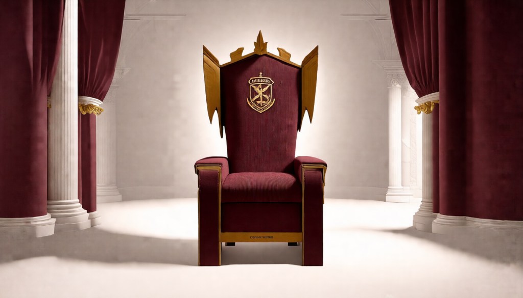 Cardboard Overlord Throne — Burgundy Premium Organic Tee (OEKO-TEX Standard&nbsp;100)