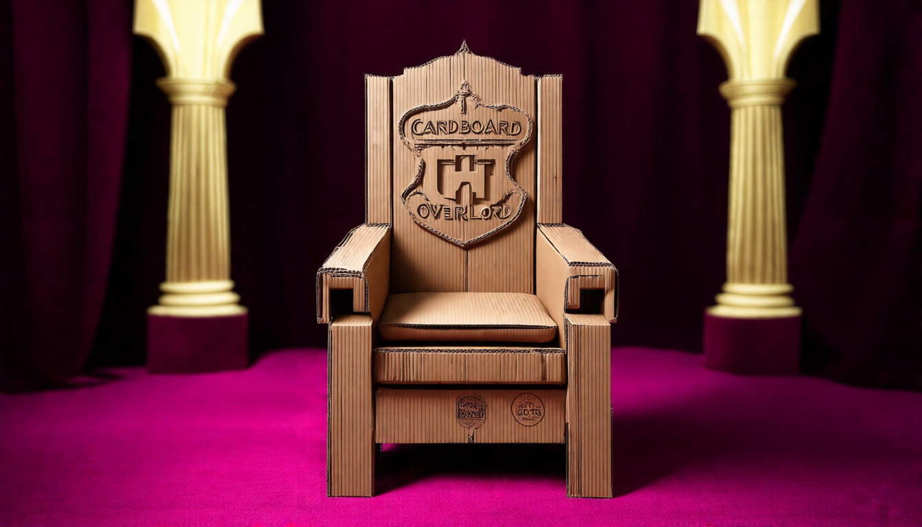 Cardboard Overlord Throne — Burgundy Premium Organic Tee (PETA-Approved Vegan)
