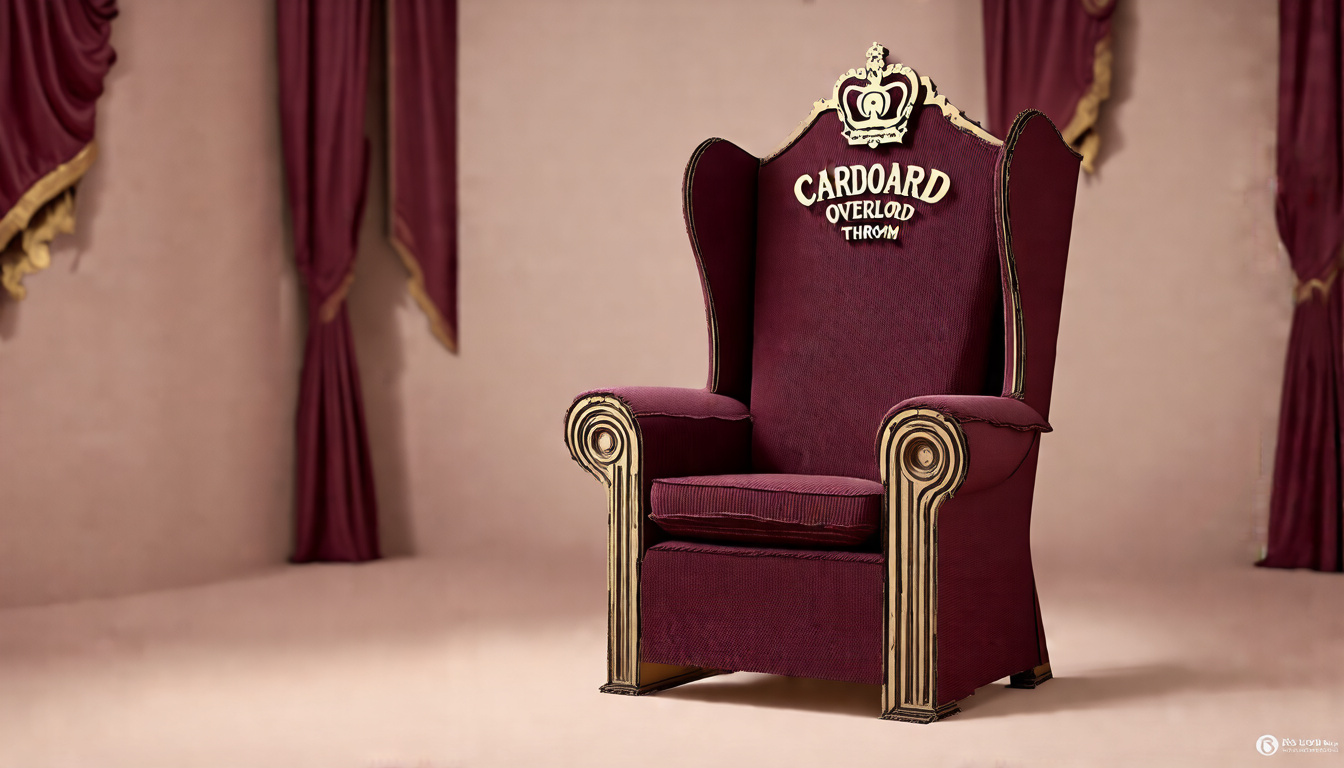 Cardboard Overlord Throne — Burgundy Premium Organic Tee (S–2XL Sizes)