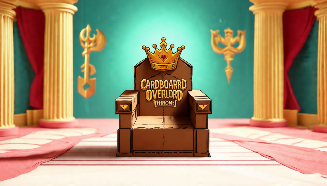 Cardboard Overlord Throne — Crown & Scepter Artwork | Soft Unisex Tee
