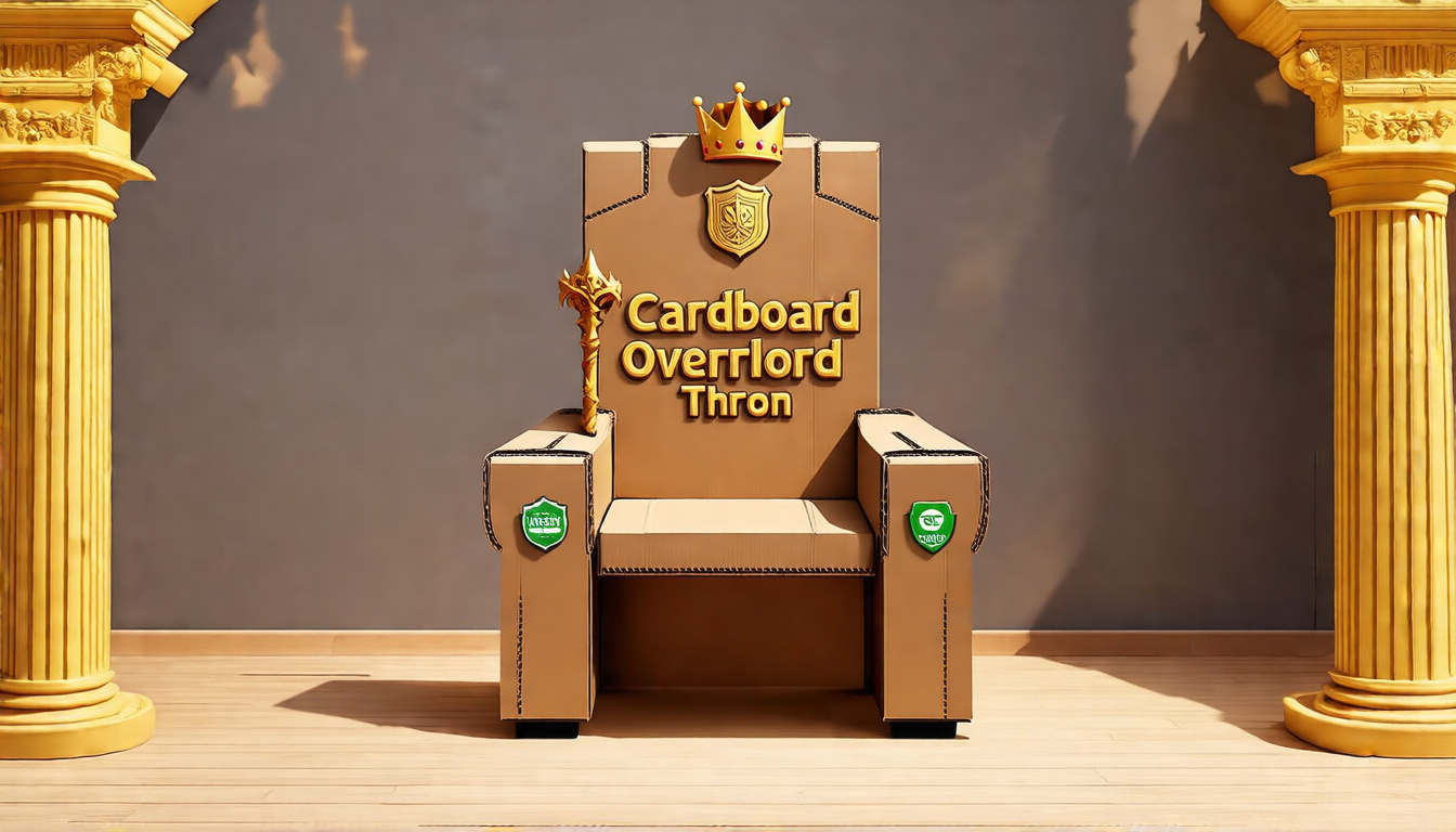 Cardboard Overlord Throne — Crown & Scepter Artwork | Unisex T-Shirt