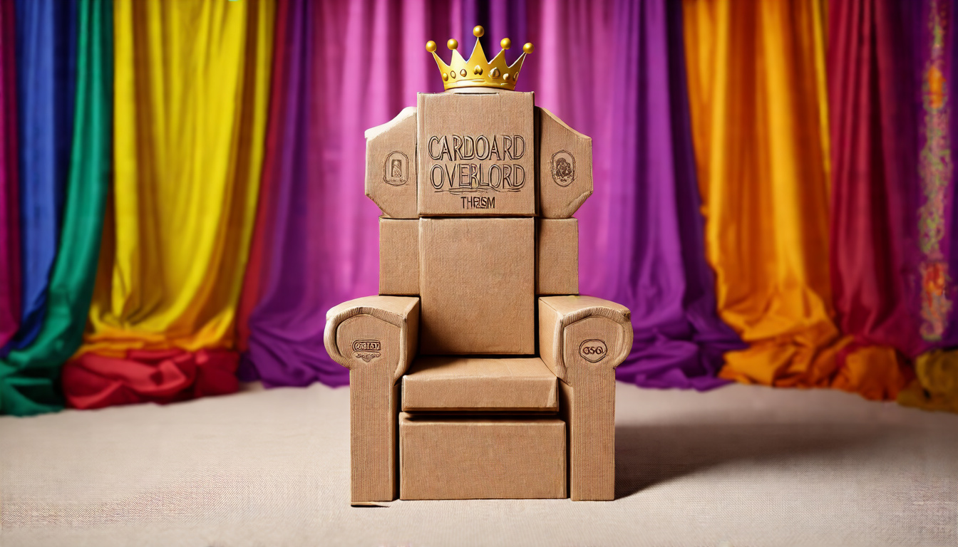 Cardboard Overlord Throne — Crown the Card King | Organic Cotton T-Shirt