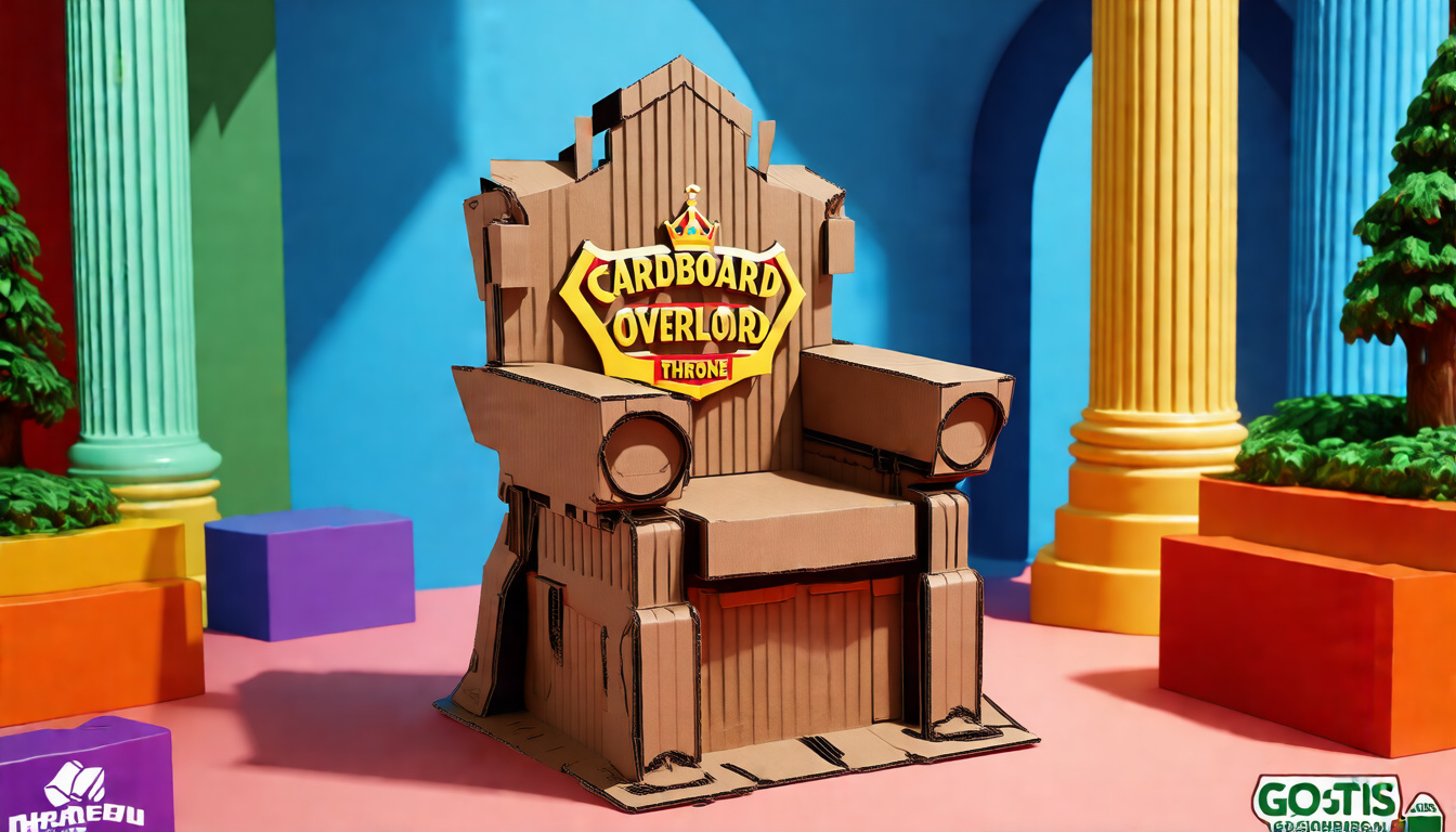 Cardboard Overlord Throne — Eco Gamer Shirt