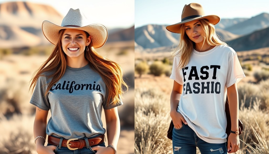 Exploring the Comfort of Organic Fashion: The California Cowgirl Tee vs. Fast&nbsp;Fashion