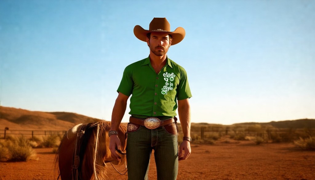 Green Range Rider Cowboy Renaissance Tee