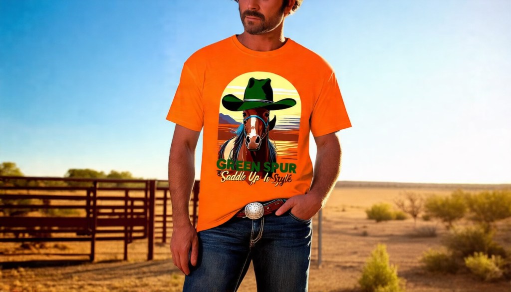 Green Spur Cowboy Renaissance Graphic Shirt