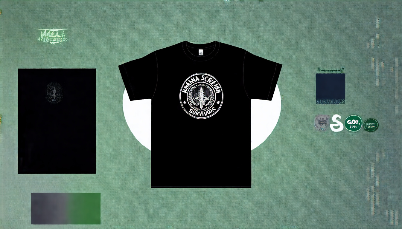 Mana Screw Survivors Emblem Shirt: Black — Vintage Emblem · Certified Organic Comfort