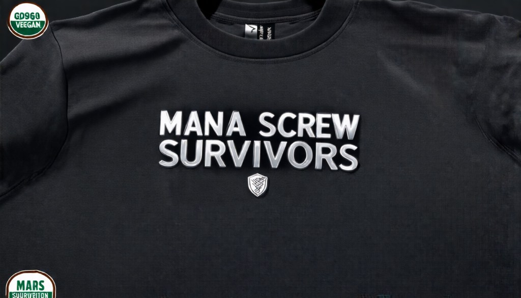 Mana Screw Survivors Emblem Shirt — Vegan & GOTS Certified in&nbsp;Anthracite
