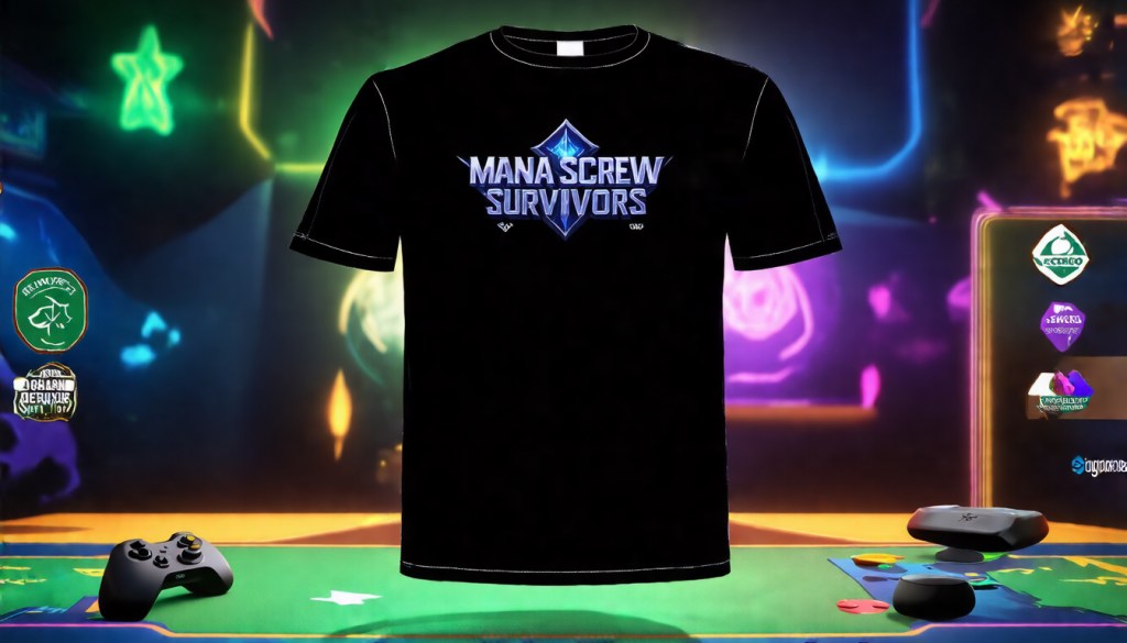 Mana Screw Survivors Emblem Tee | GOTS & OEKO-TEX · Black · Perfect for Game&nbsp;Night