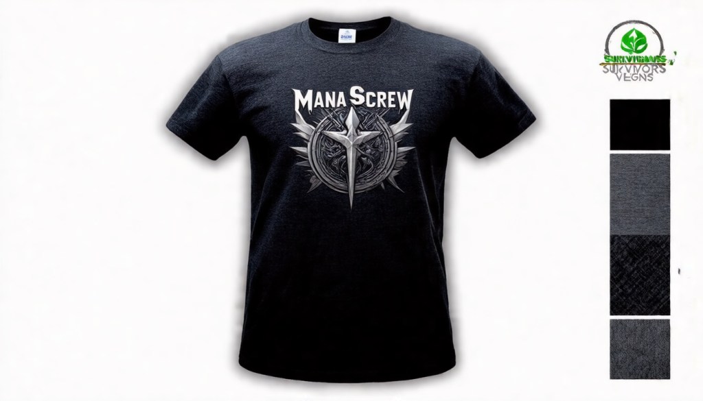 Mana Screw Survivors Emblem Tee — Unisex S–2XL in Dark Heather&nbsp;Grey