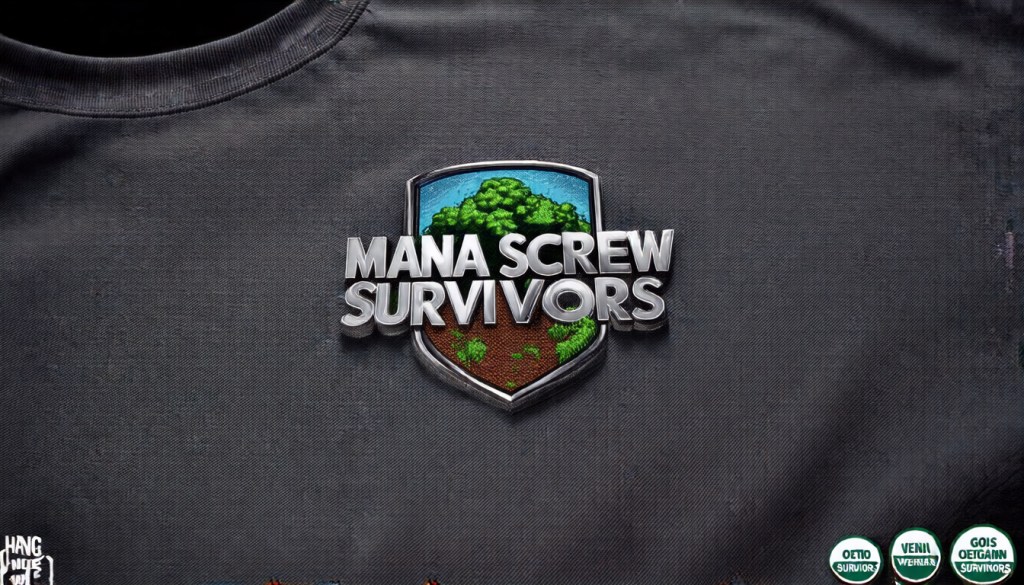 Mana Screw Survivors Emblem Tee — Vegan & GOTS Certified in&nbsp;Anthracite
