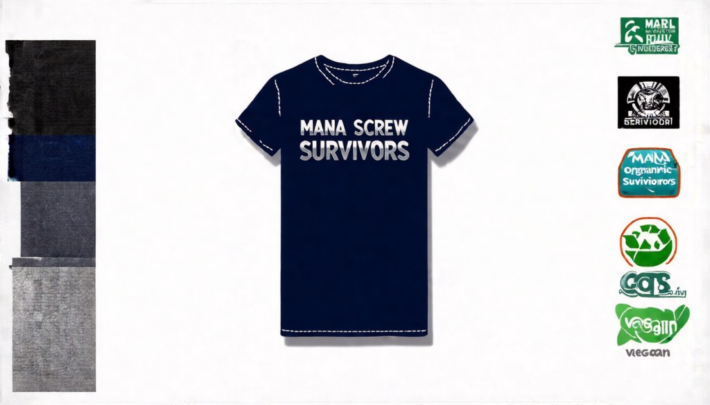 Mana Screw Survivors T-Shirt — Vegan & GOTS Certified in French&nbsp;Navy