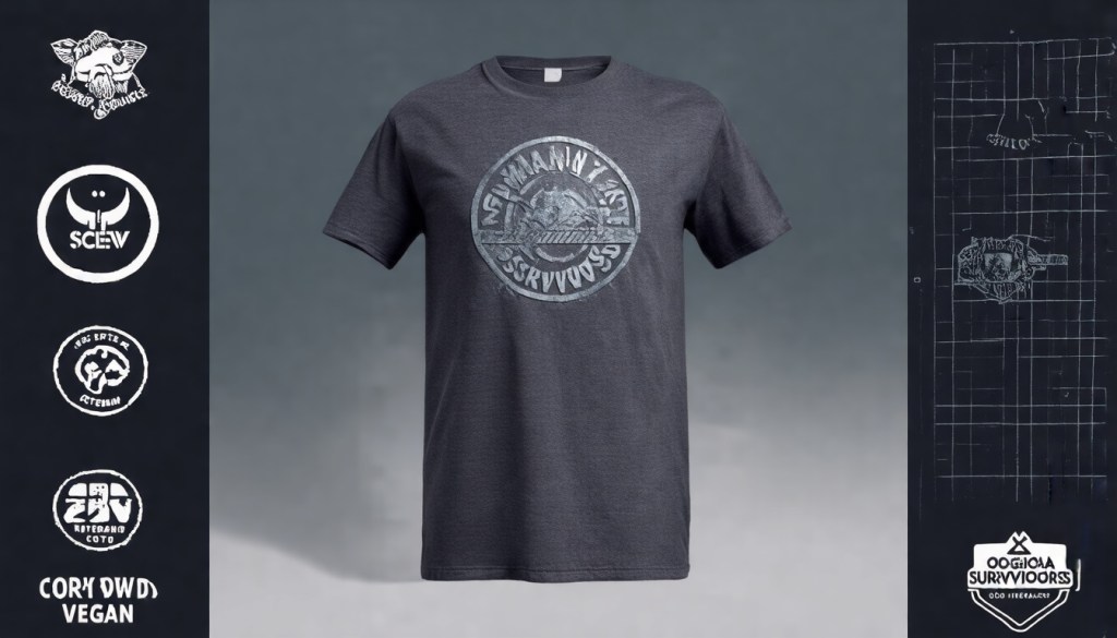 Mana Screw Survivors Vintage Tee: Dark Heather Grey — Vintage Emblem · Made&nbsp;Responsibly