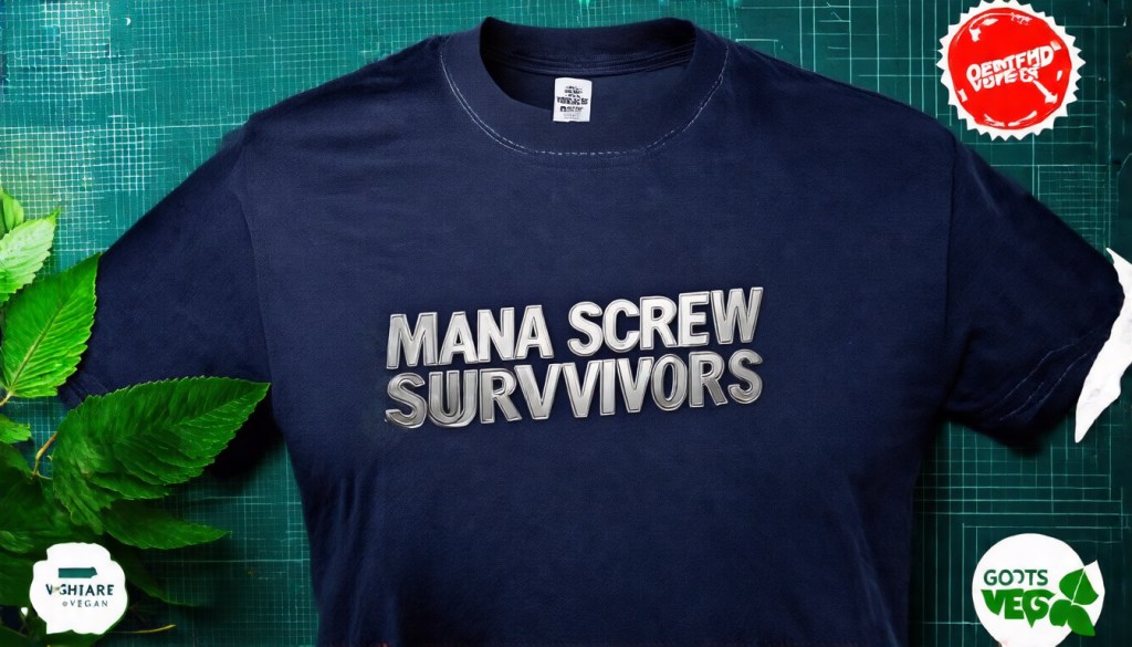 Mana Screw Survivors Vintage Tee — Vegan & GOTS Certified in French&nbsp;Navy