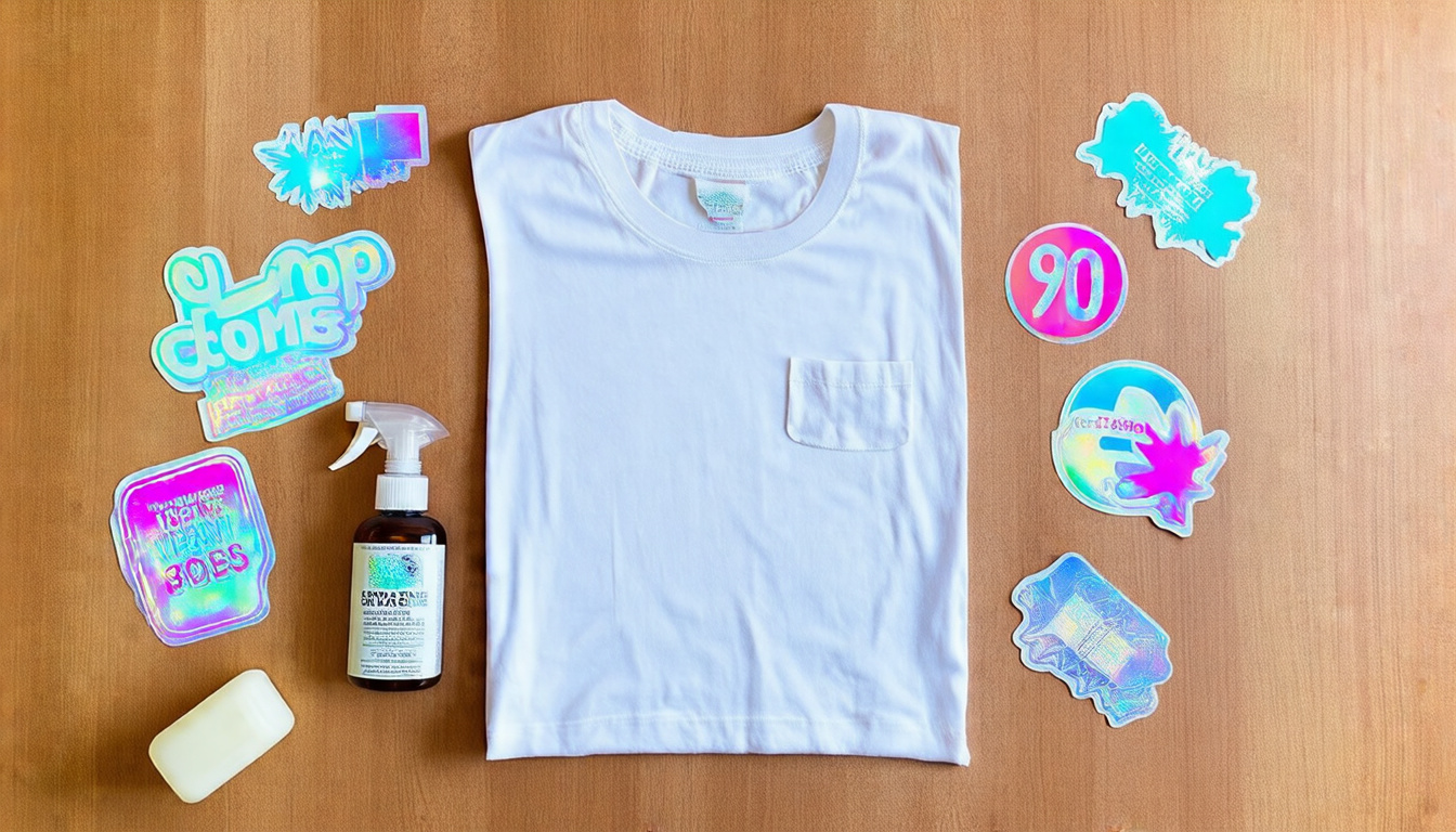 Organic Cotton Tee‑Matching 90s Holographic Stickers: Care & Cleaning Tips