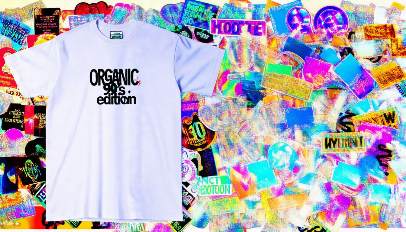 Organic Cotton Tee‑Matching 90s Holographic Stickers: Limited Edition Drops