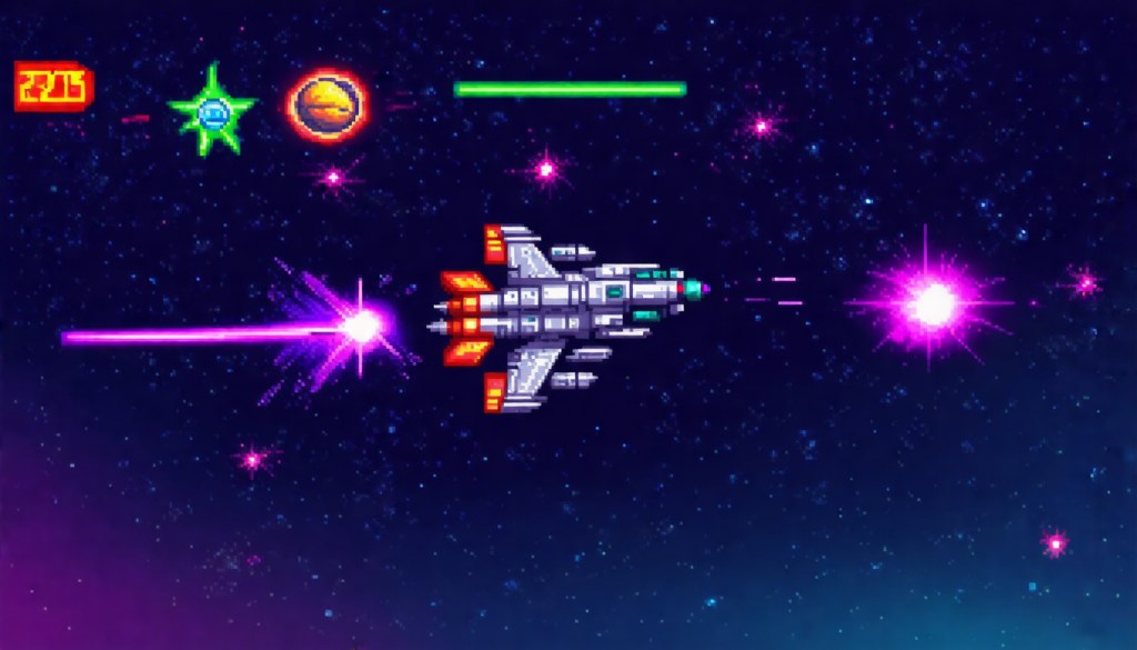 Power Up List Retro Space Shooter Pixel&nbsp;Art