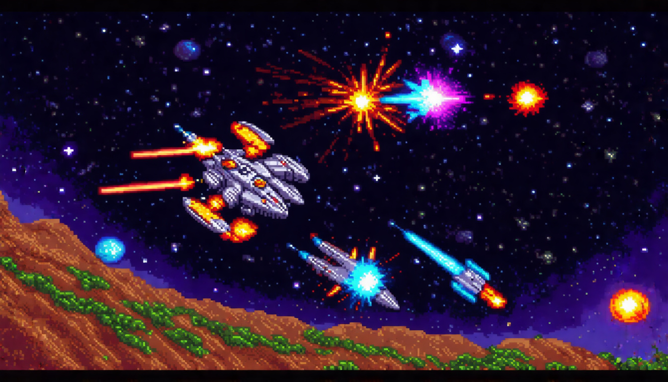 Scoring Guide Retro Space Shooter Pixel Art
